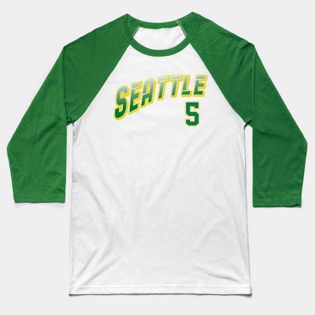 Retro Seattle Number 5 Baseball T-Shirt by Cemploex_Art